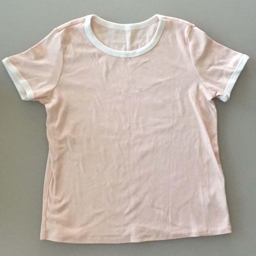 American Eagle Blush Ringer Tee